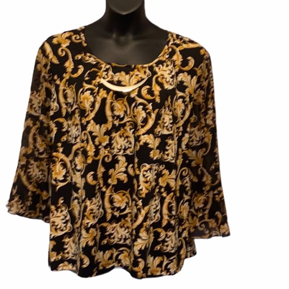 💜💜 Erin Blair SemiSheer Sleeved Women’s Top  Size 2X
